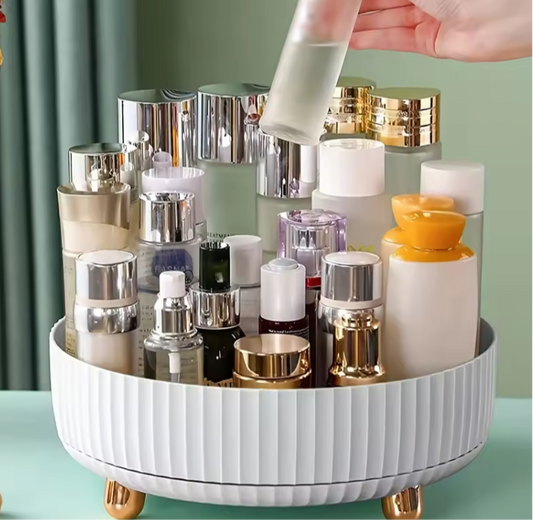 Large Capacity Rotating Vanity Cosmetics Perfumes Tray
