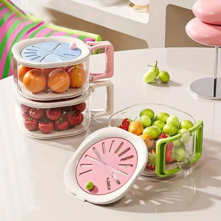 Acrylic Drainer Basket with Foldable Handle