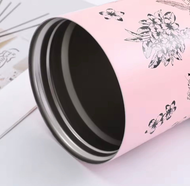 500ml Stainless Steel Floral Coffee Mug