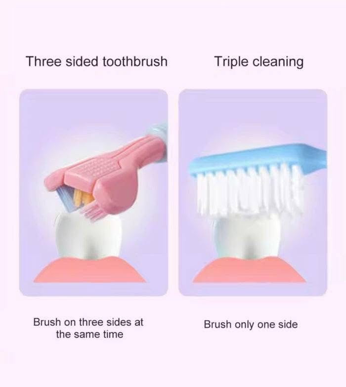 Three Sided Soft Bristles Deep Cleaning Teeth Brush