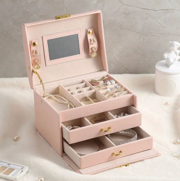 Leather 3 Layer Jewellery Organizer