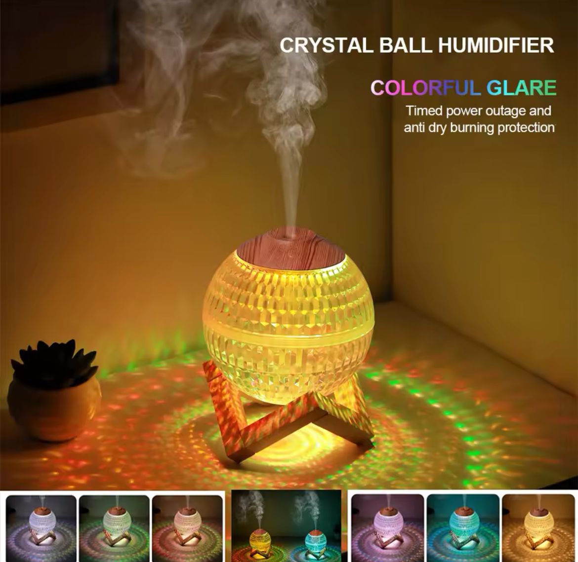 LED Crystal Ball Humidifier Diffuser