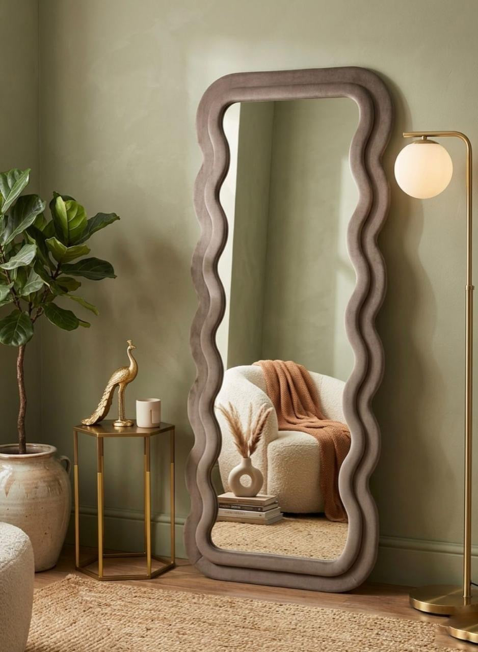 Wave Shaped Luxury Full Length Floor Standing Mirror