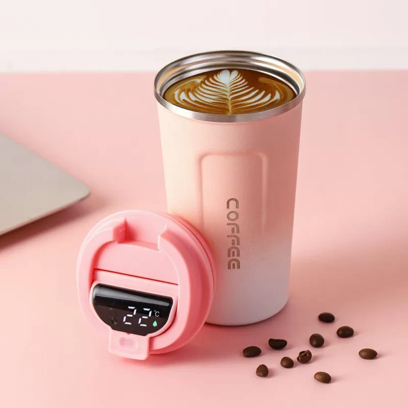 510ml Stainless Steel Insulated Double Shaded Coffee Mug with LED Temperature