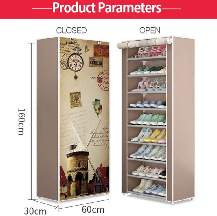 8 Layers Dustrproof Shoes Rack Non-Woven Shoes Storage Organizer