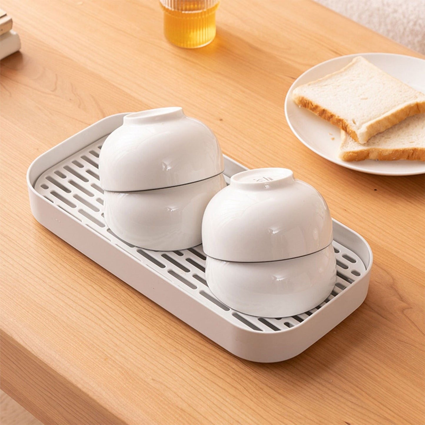 Double Layer Anti-Slip Drain Rectangular Tray