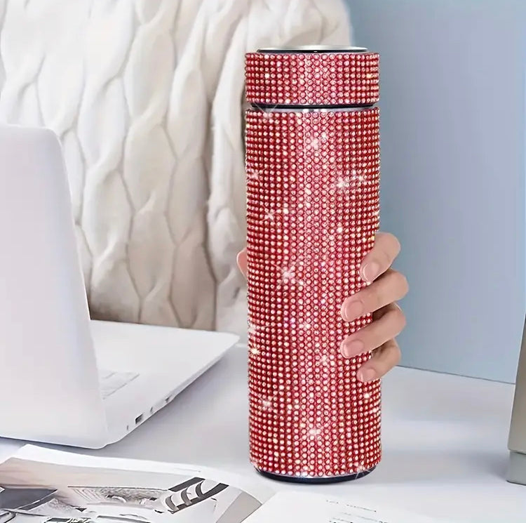 500ml Rhinestones Stainless Steel Insulated Temperature Bottle