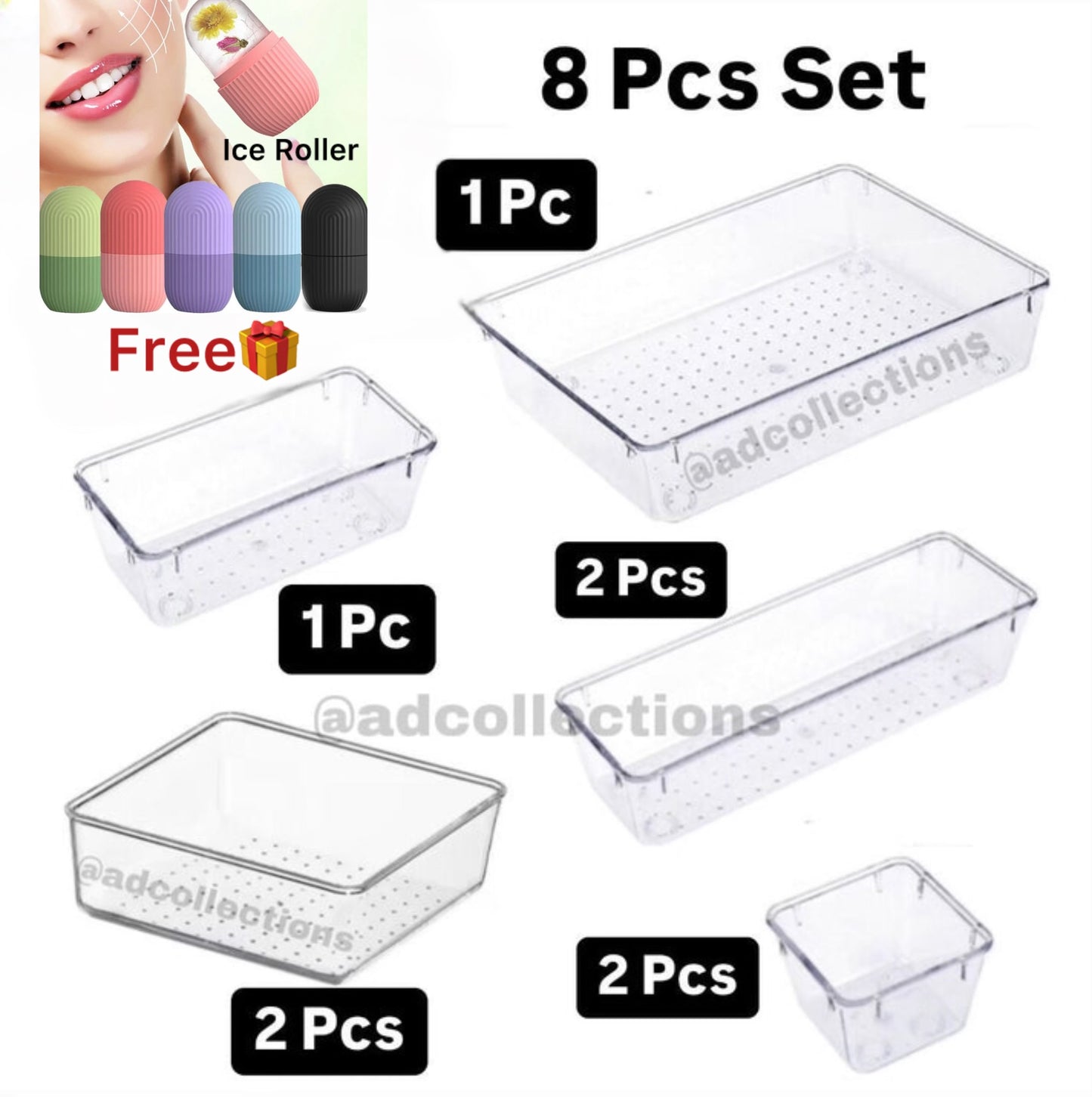 Acrylic Storage Cosmetics Drawer Organizer Boxes