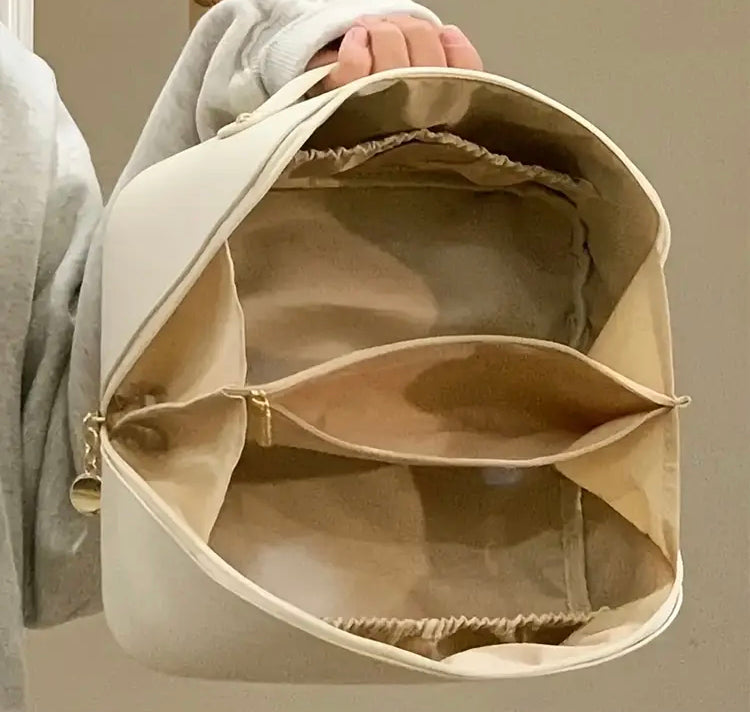 Leather Makeup Cosmetics Spacious Makeup Travelling Bag