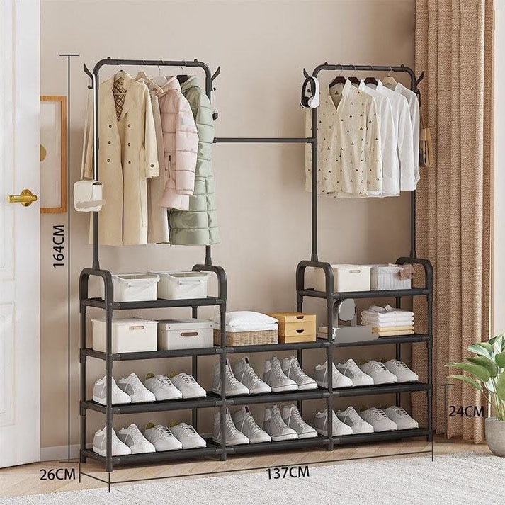 2 in 1 High Quality Clothes & Shoes Rack