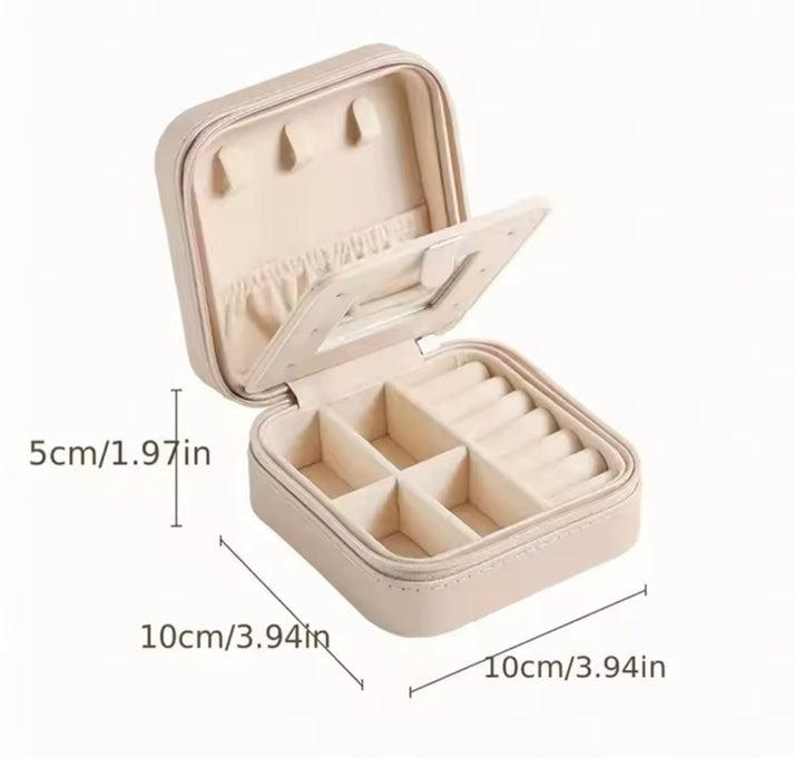 Double Layer Leather Jewellery Box with Mirror