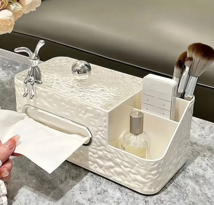 Glam Tissue Box with Storage Holder