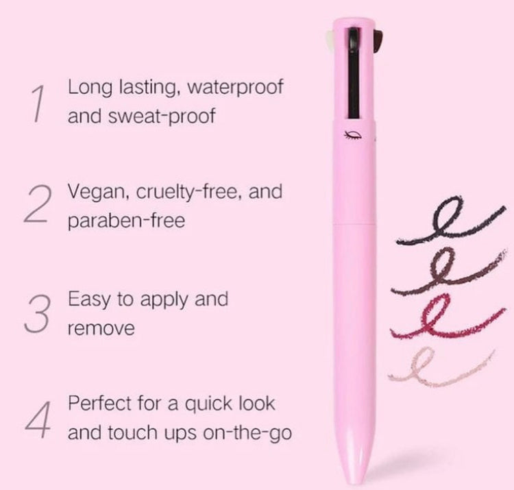 4 in 1 Makeup Pen (Lipstick, Eyeliner, Highlighter & Eyeshadow)