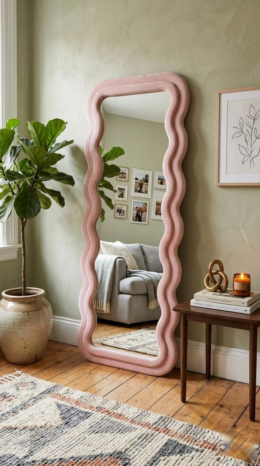 Wave Shaped Luxury Full Length Floor Standing Mirror