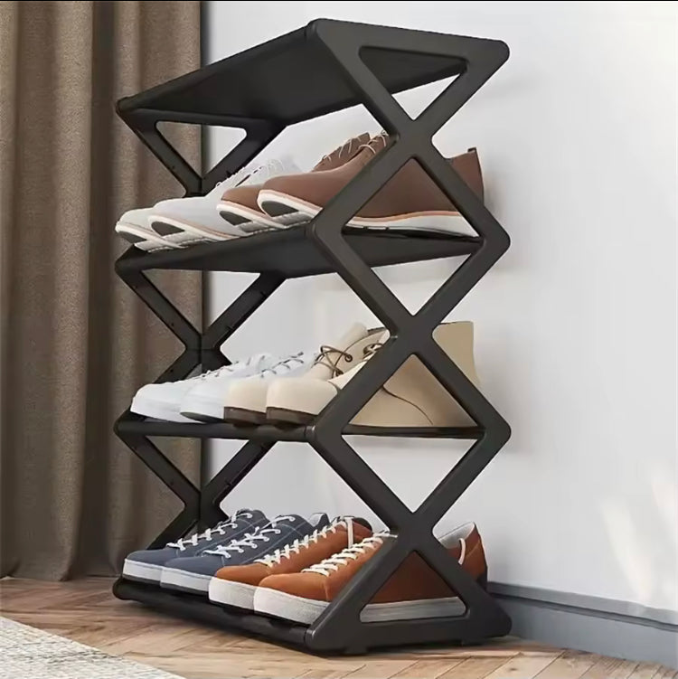 X-Shape Four Layers Shoes Rack