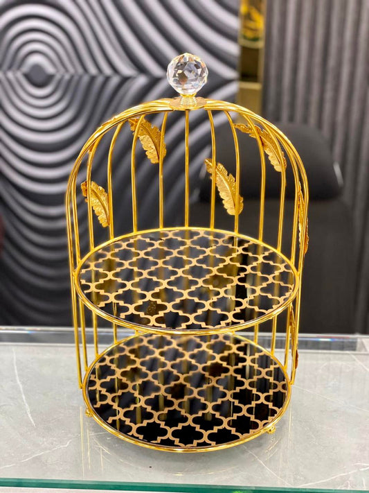 Double Layer Metal Cage Cosmetics & Perfume Organizer