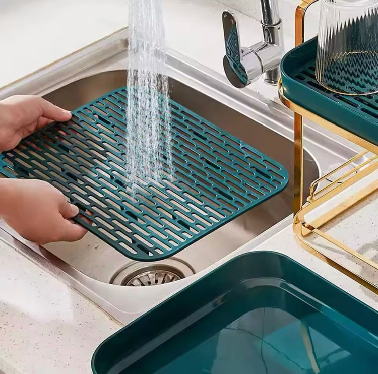 Double Layer Drying Rack for Kitchen Household