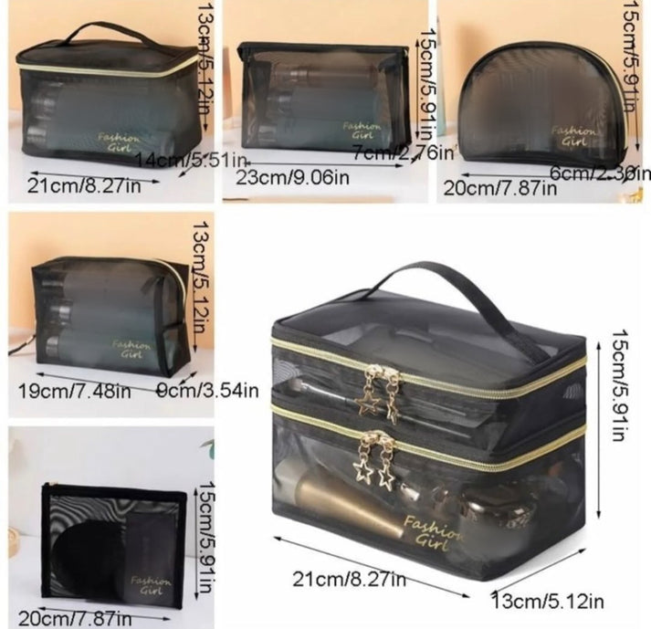 6 Pcs Travel Makeup Cosmetics Bags