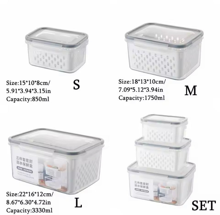 3 Pcs Sealed Air Tight Storage Boxes