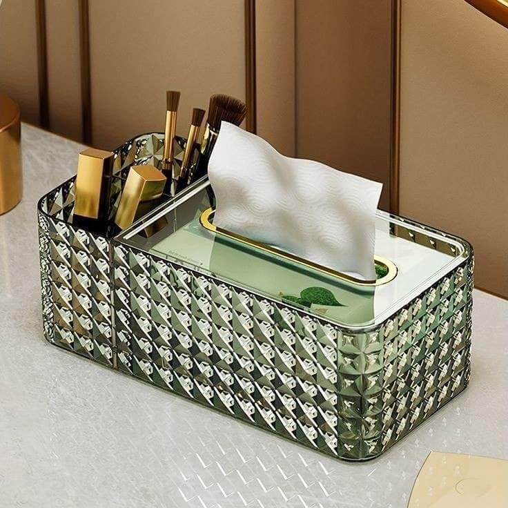 Acrylic 2 in 1 Tissue and Storage Organizer