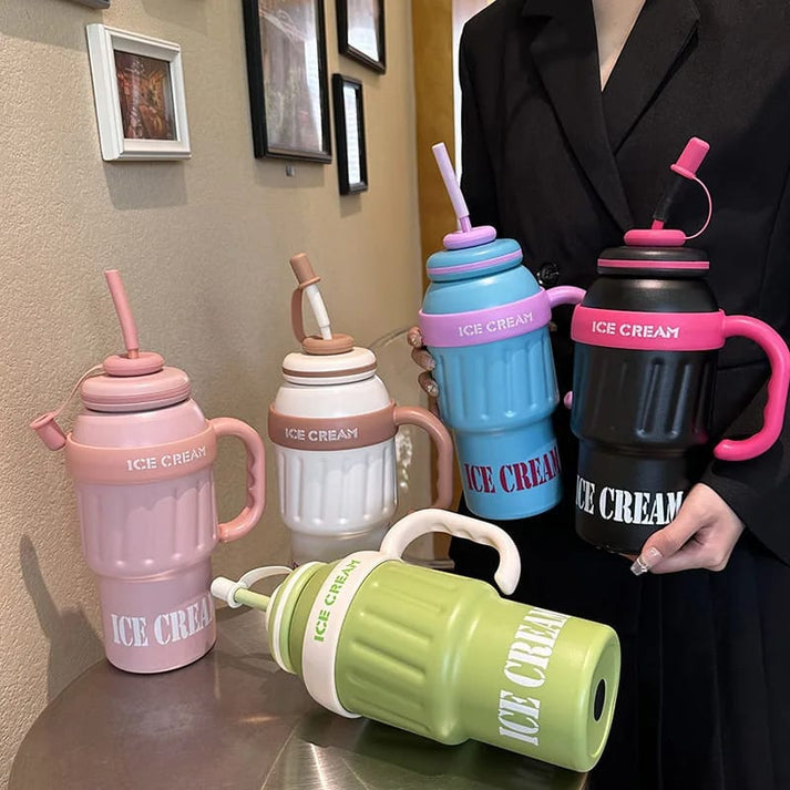 1000ml Stainless Steel Tumbler with Straw Cover