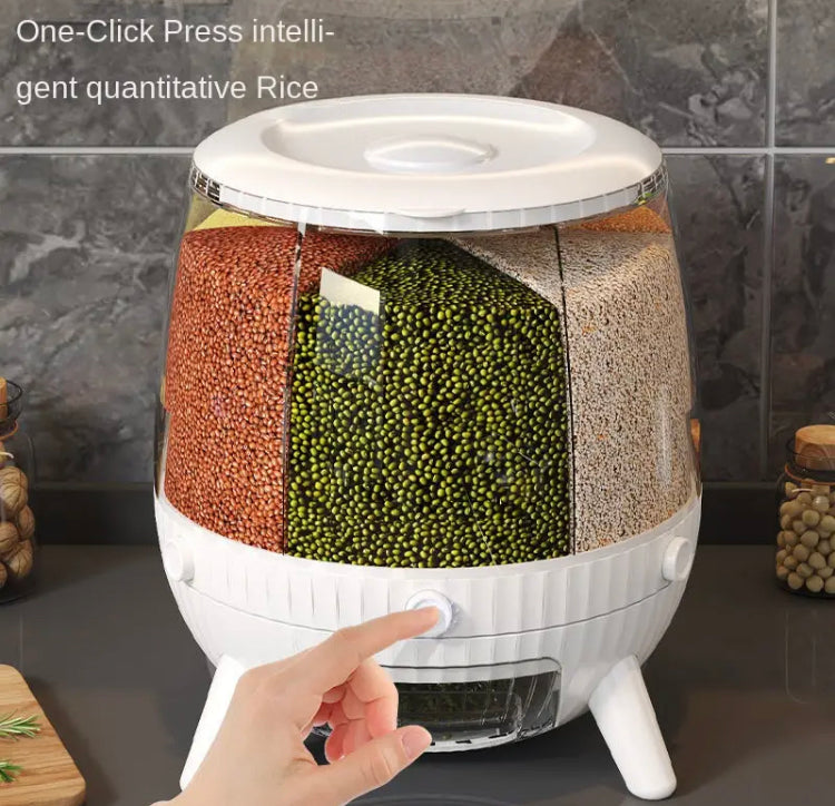 10kg Rotatable Kitchen Grain Rice Bucket Insectproof Moistureproof