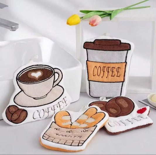 Cute Coffee Shape Microfiber Cleaning Towel