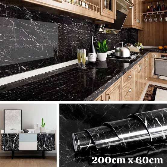 200*60cm Marble Printed Sheet for Kitchen Home Peel & Stick Walpaper Multipurpose