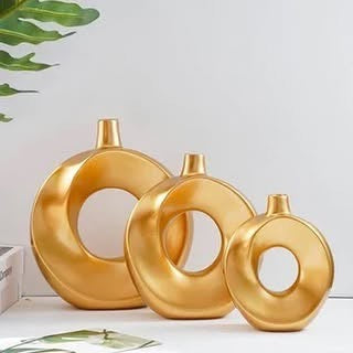 3 Pcs Set of Gold Nordiac Style Flower Vases