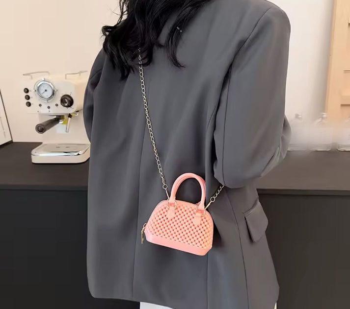 Mini crossbody Fibre Bags for Girls with Long Chain