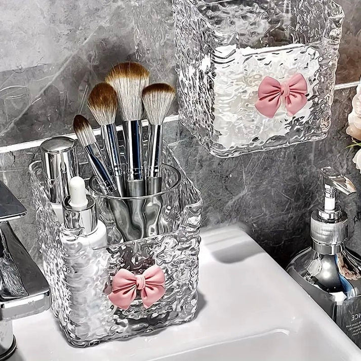 Wall Adhesive Acrylic Bow Storage Holder