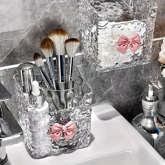 Wall Adhesive Acrylic Bow Storage Holder