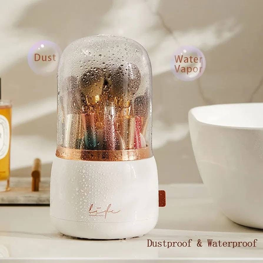 Luxury 360 Rotating Brushes Holder with Lid