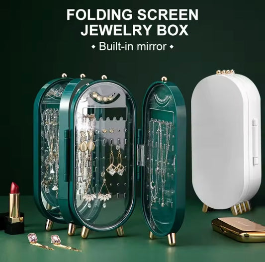 Foldable Jewellery Rack Organizer with Mirror
