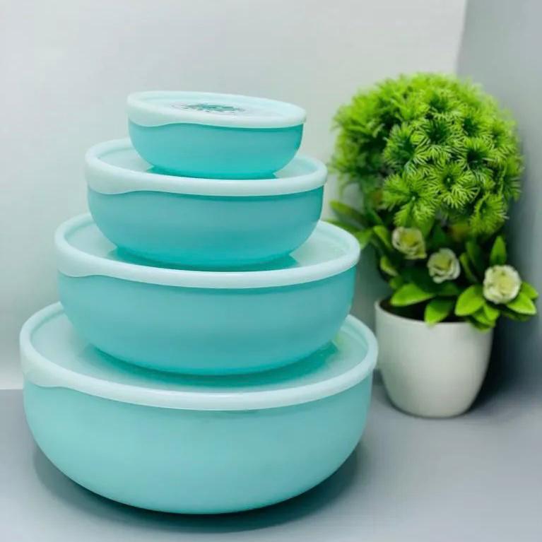 4 Pcs Round Multipurpose Storage Boxes with Lids