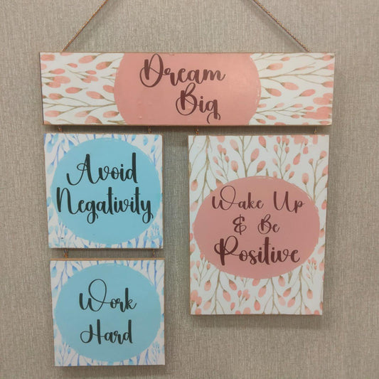 Five Steps Wooden Quotation Wall Hanging for Home Decor