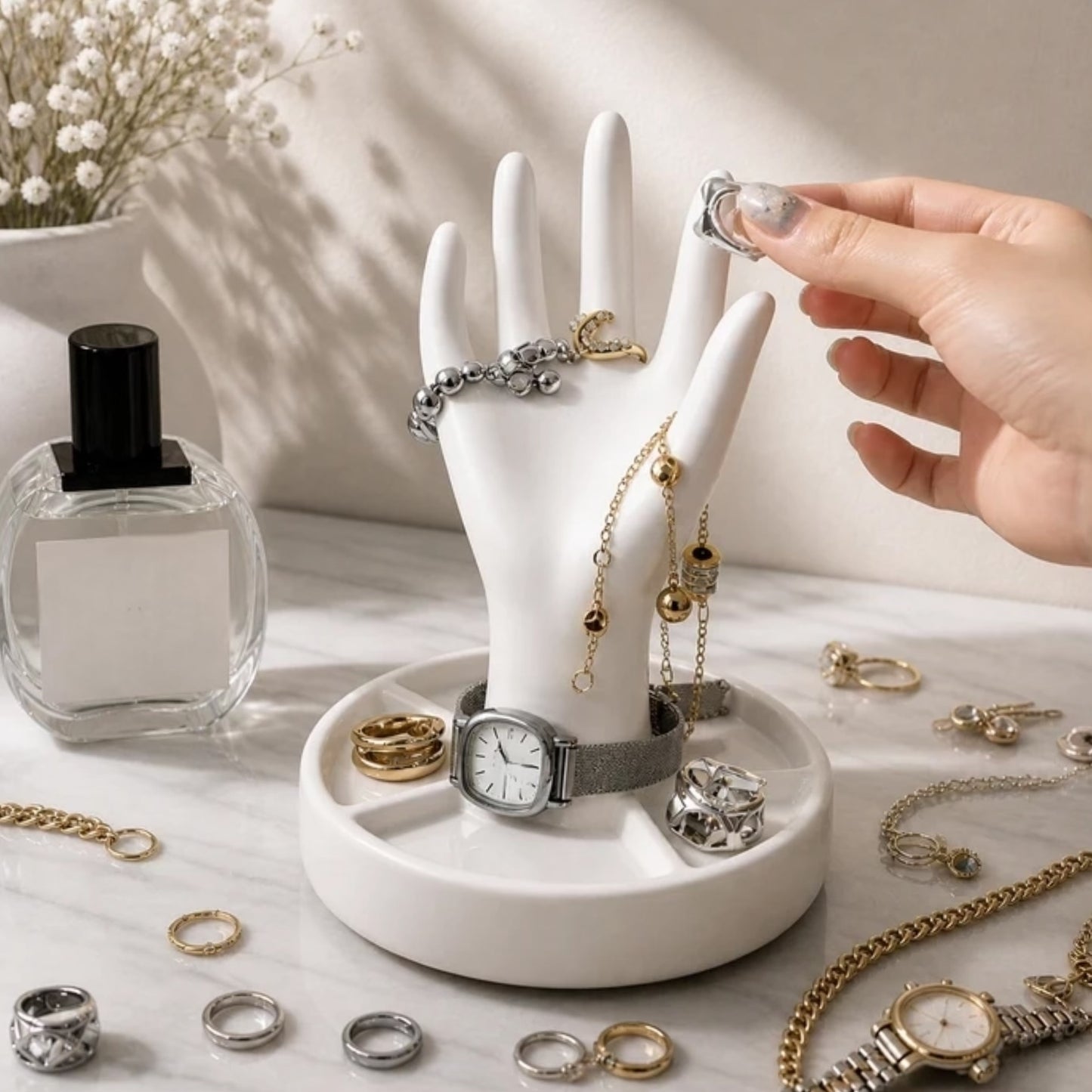 Unique Hand Shape Jewellery Stand for Vanity