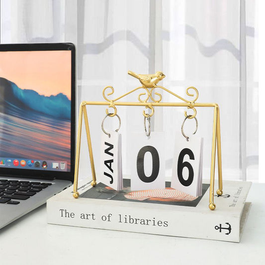 Metal Bird Desk Calender for Office & Home
