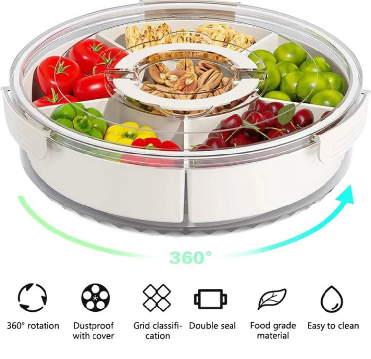 Rotating 6 Compartments Foodgrade Snack Storage Box