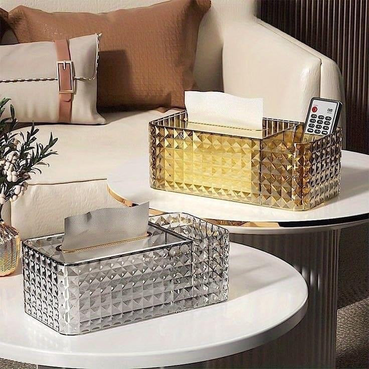 Acrylic 2 in 1 Tissue and Storage Organizer