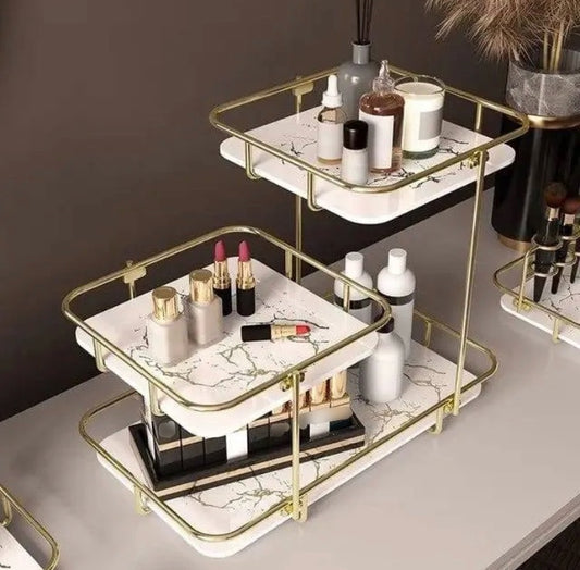 Luxury Large Capacity Three Layers White Marble Organizer