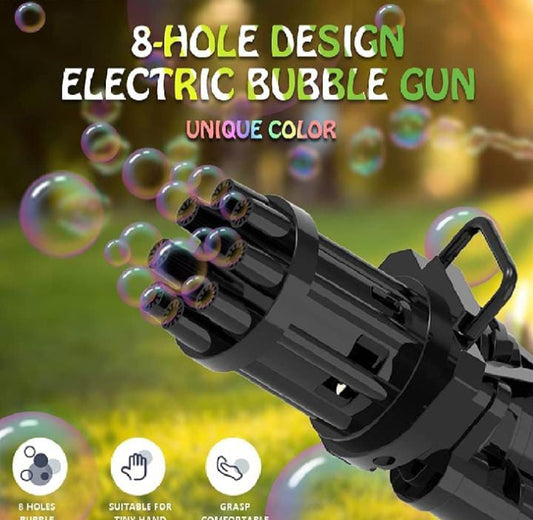 Automatic 8 Hole Design Bubble Gun for Kids