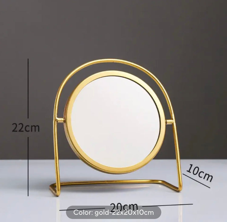 Nordiac Style Gold Makeup Retro Metal Mirror