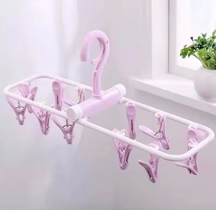 Foldable Portable Multifunctional Clips Hanger for Clothes