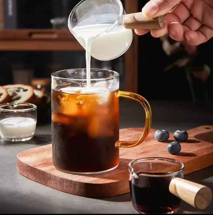 6 Pcs Multi Colour Handle Glass Cups