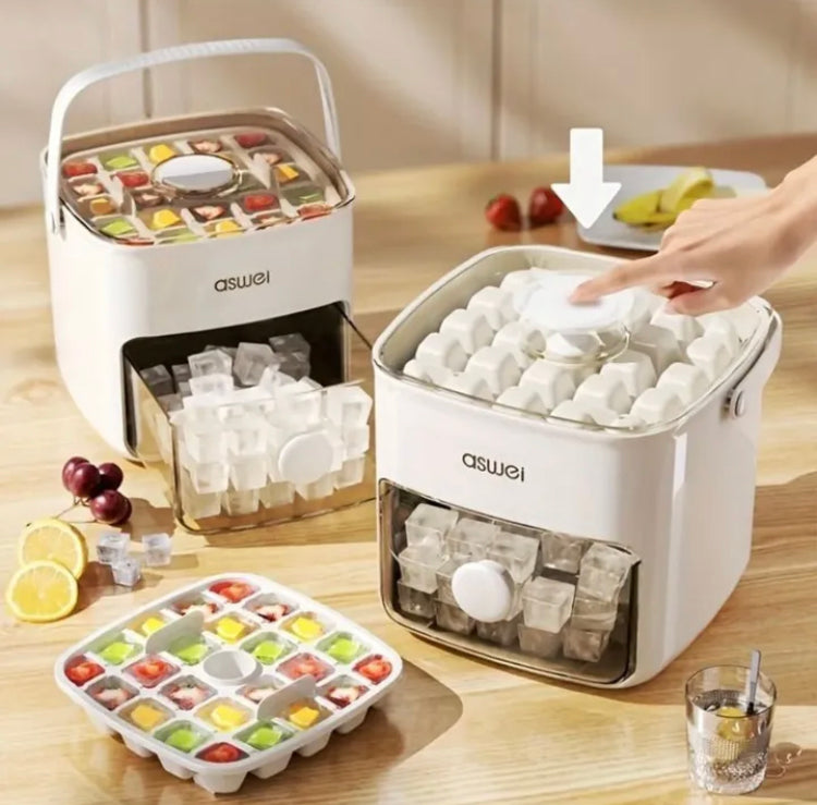 48 Grids Portable Ice Tray Mould  with Storage Box & Tong