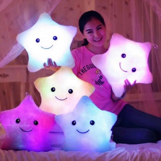 LED Light Luminous Star Plush Pillow