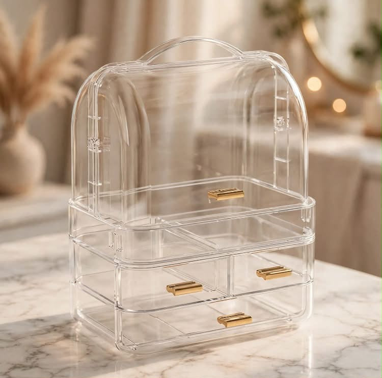 Mini Acrylic Transparent Makeup Organizer with Drawers