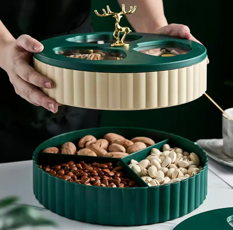 Double Layer Dry Fruits Snacks Chocolates Candy Storage Box