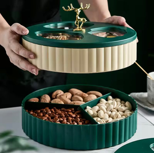 Double Layer Dry Fruits Snacks Chocolates Candy Storage Box
